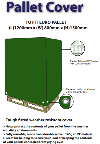 Euro Pallet Cover Large - 800 x 1200 x 1500mm (H)