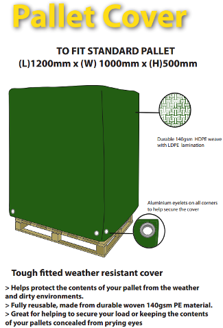 Standard Pallet Cover Small - 1000 x 1200 x 500mm (H)