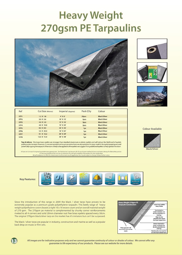 Click Here to Return to Black / Silver Tarpaulins