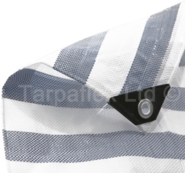 Striped Tarpaulin Blue and White 170gsm